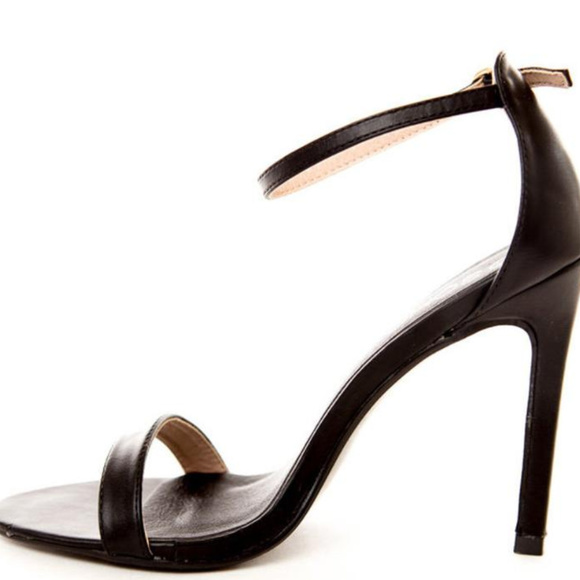 Soho Girls Shoes - Black Ankle Strap Stiletto Heels